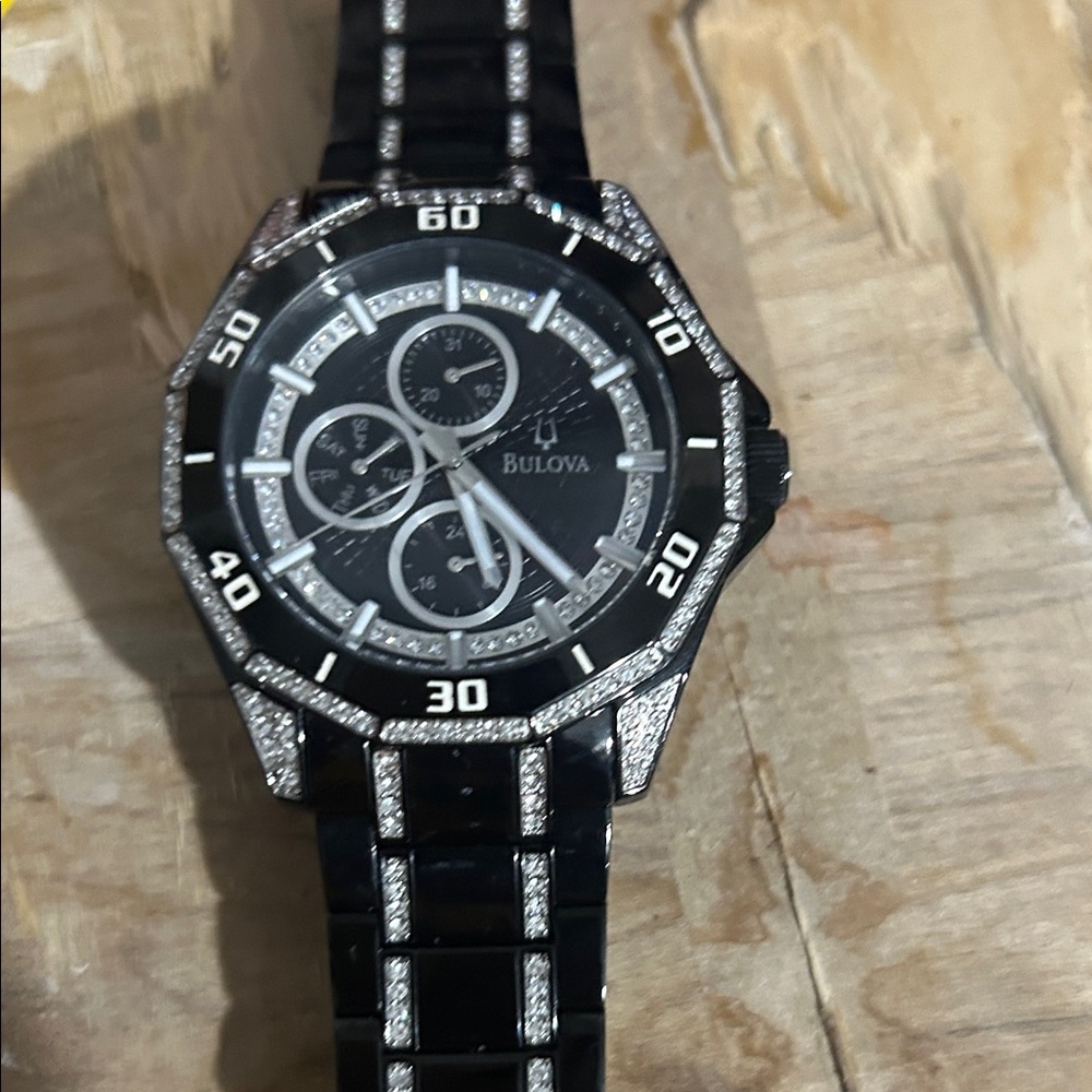Bulova Black and Silver Men's Watch